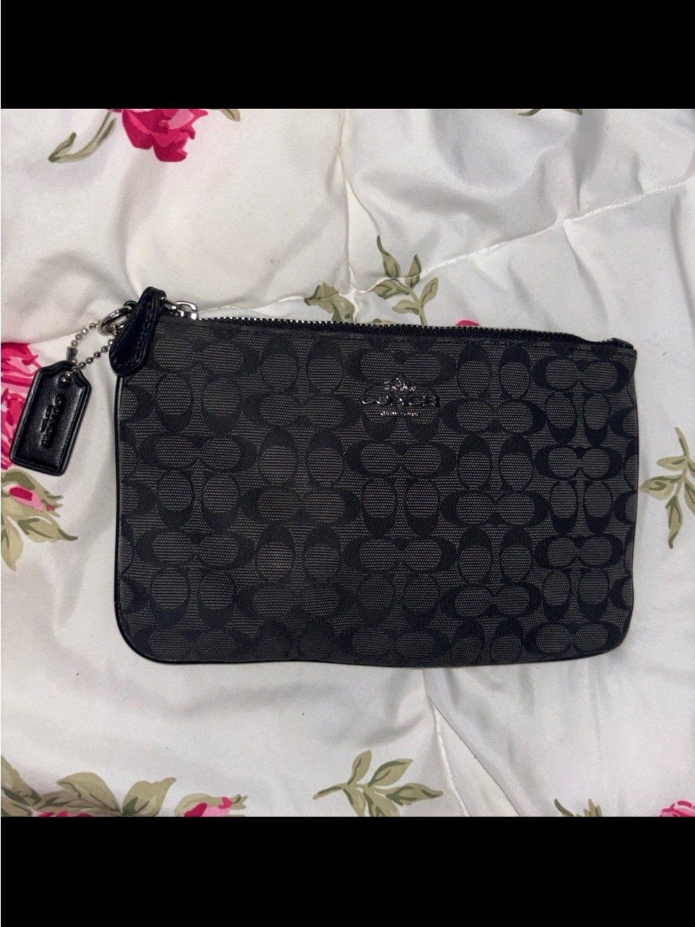 Coach Black Signature Jacquard Wallet